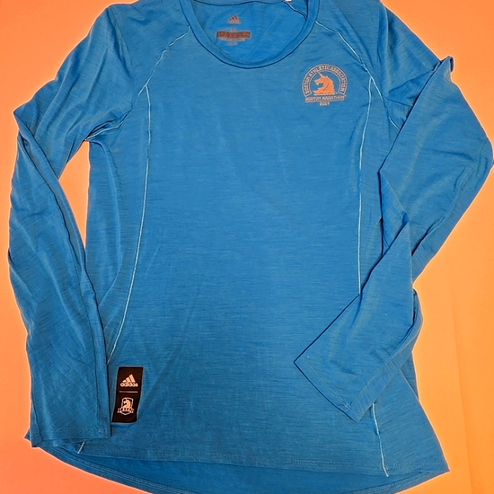 Adidas Boston Marathon Blue Performance Top Medium